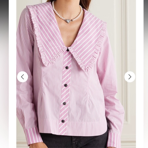 Ganni Peter Pan collar button down shirt - Picture 2 of 10